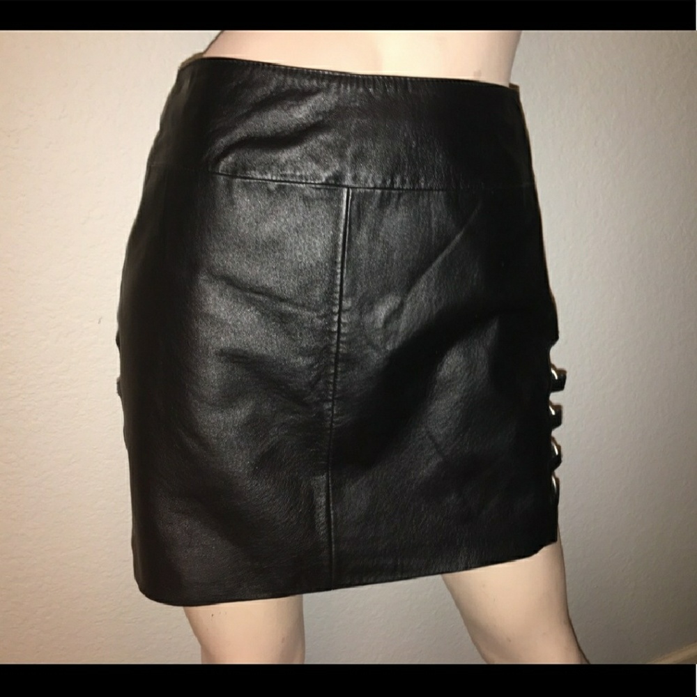 100% Leather Mini Skirt NWOT